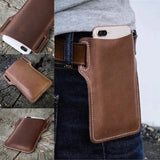 Men Cell Phone Belt Pack Bag Loop Waist Holster Pouch Case Leather Wallet Cover