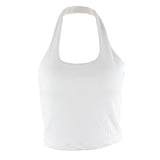 Exposed Umbilicus Halter-neck Short Vest