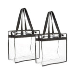 2x Clear PVC Tote Bag Women Large Transparent Handbag Zip Purse Stadium Security