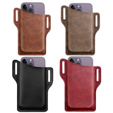 Men Cell Phone Belt Pack Bag Loop Waist Holster Pouch Case Leather Wallet Cover